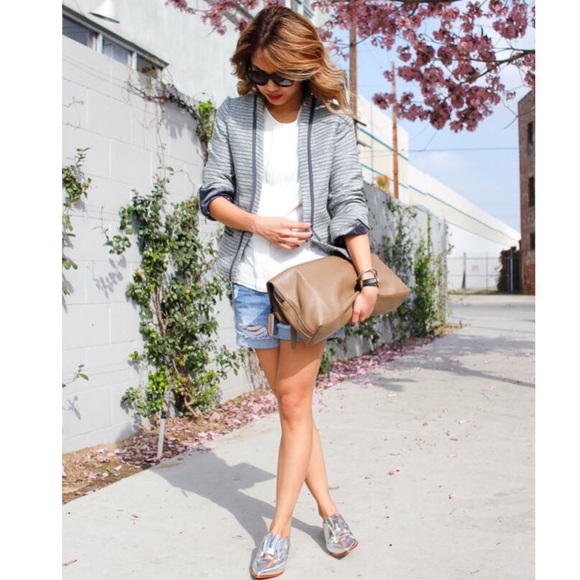 JOE’S JEANS DAKOTA Silver Brogue Shoes - Picture 2 of 9